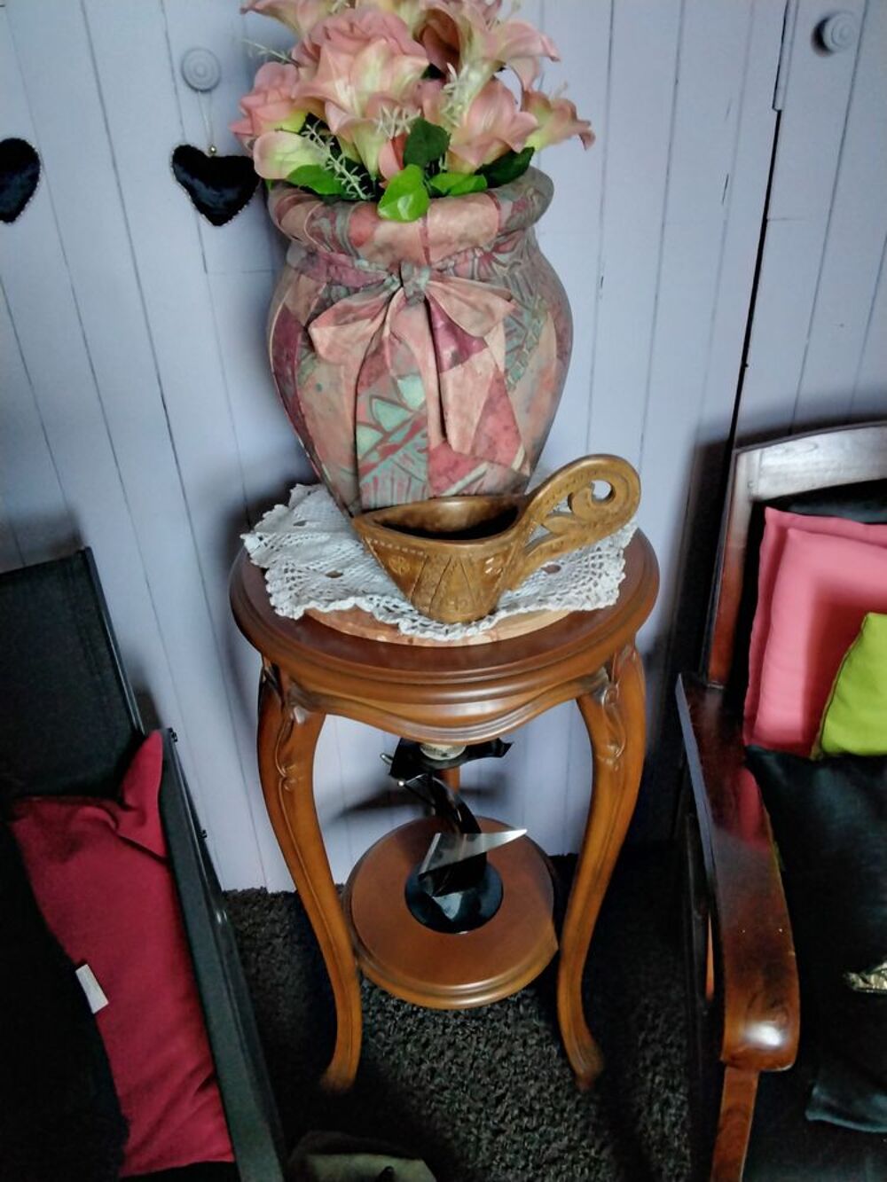 sellette en bois et marbre Meubles