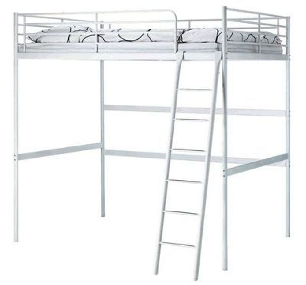 Structure lit mezzanine, couleur argent Mobilier enfants
