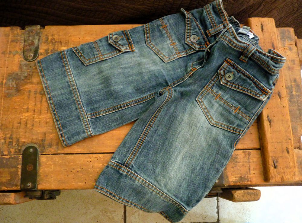 Pantalon jean pantacourt fille okaidi 3 ans bleu TBE Vêtements enfants