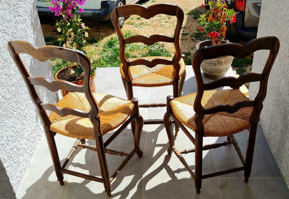 Lot de 3 chaises SAM style proven&ccedil;al, sculpt&eacute;es Soupi&egrave;re Meubles