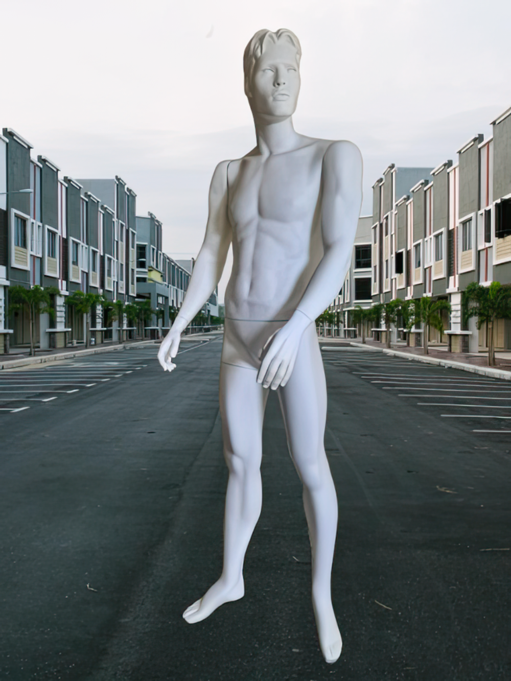 Mannequin homme blanc - base m&eacute;tal (vitrine / d&eacute;co) Décoration