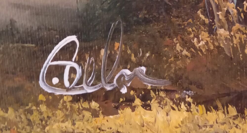 Tableau peinture &agrave; l'huile vintage Décoration