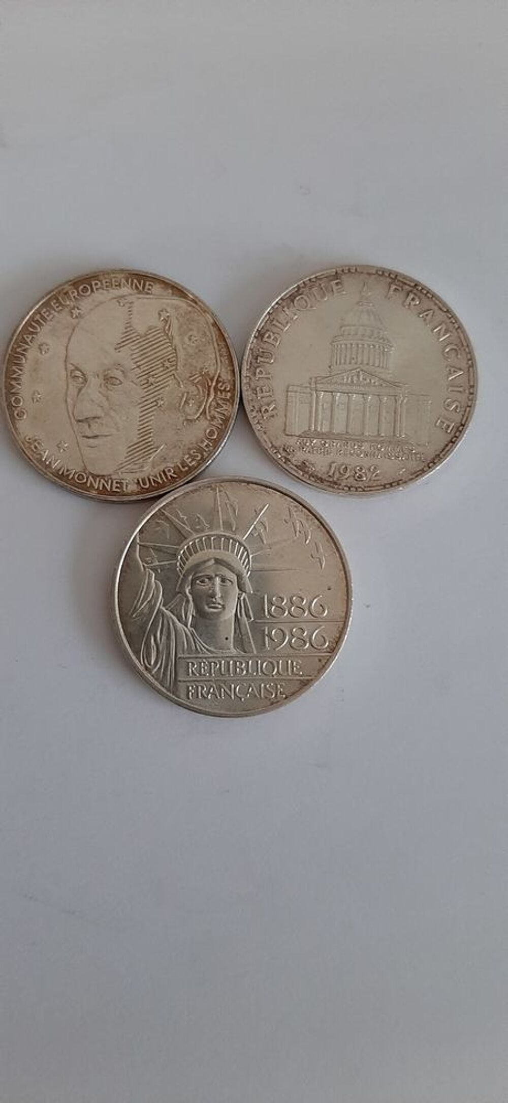 Lot de 3 pi&egrave;ces de 100 Francs 1982, 1986 et 1992 