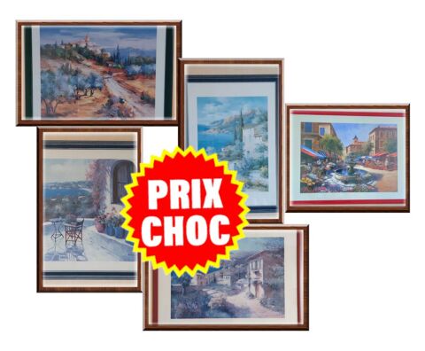 5 grands cadres avec verre et gravures Provence 59 Armenti�res (59)