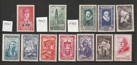 Timbres Neufs avec Charnière papier Années 40 10 Valros (34)