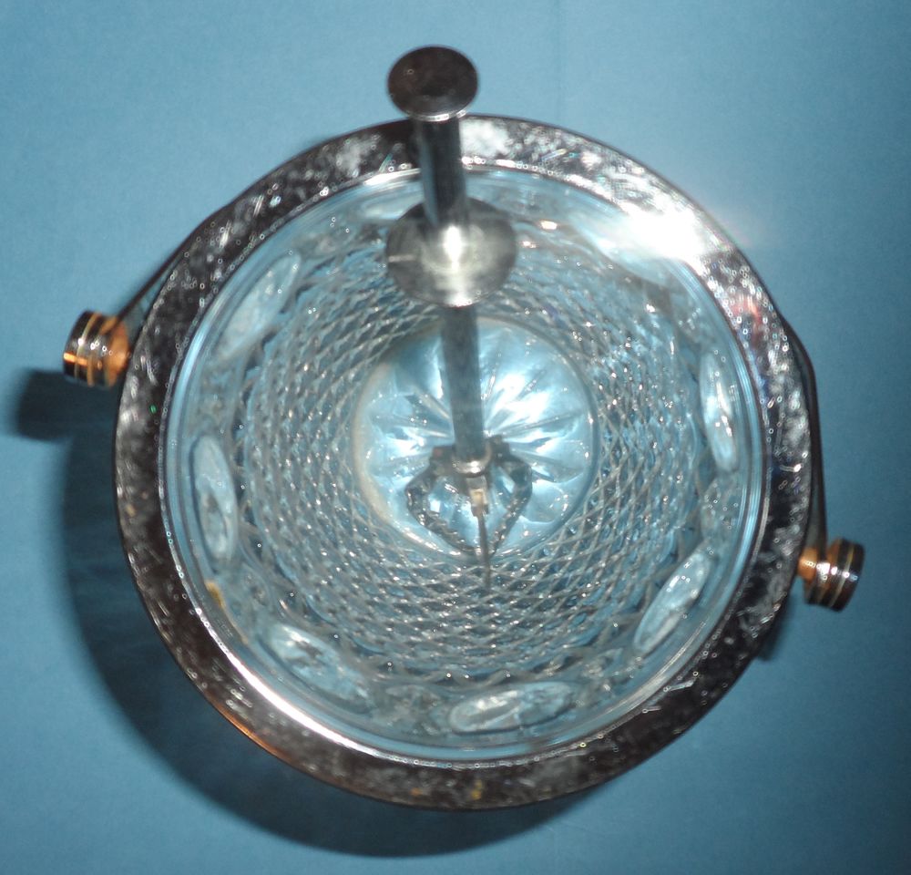 Seau &agrave; glace Oberglas Austria taille diamant, vintage ans 60 Cuisine