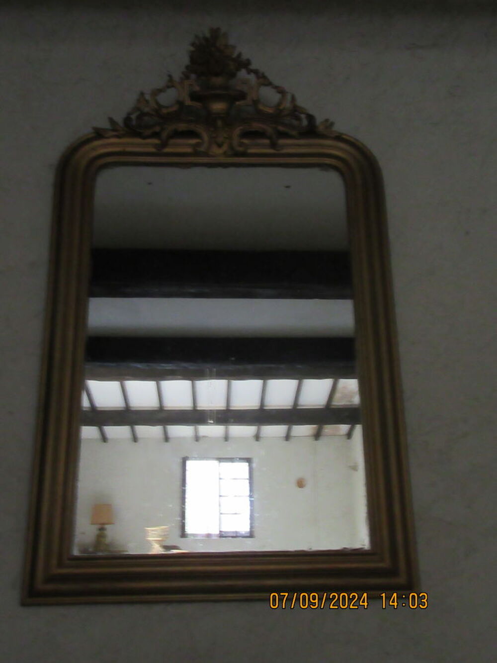 MIROIR Dor&eacute; Décoration