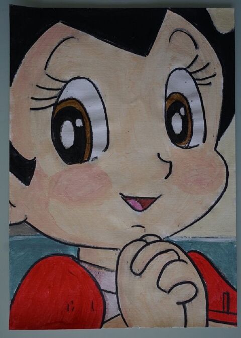 peinture - Uranie - astro le petit robot - sur papier A4 200 4 Fougères (35)