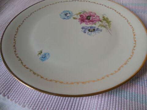 Assiette Porcelaine de Limoges  ANEMONES 8 Vouzeron (18)