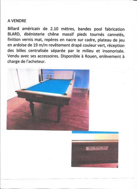 billard amricain 1000 Rouen (76)