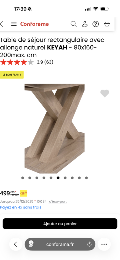 Table   manger 355 Lagny-sur-Marne (77)