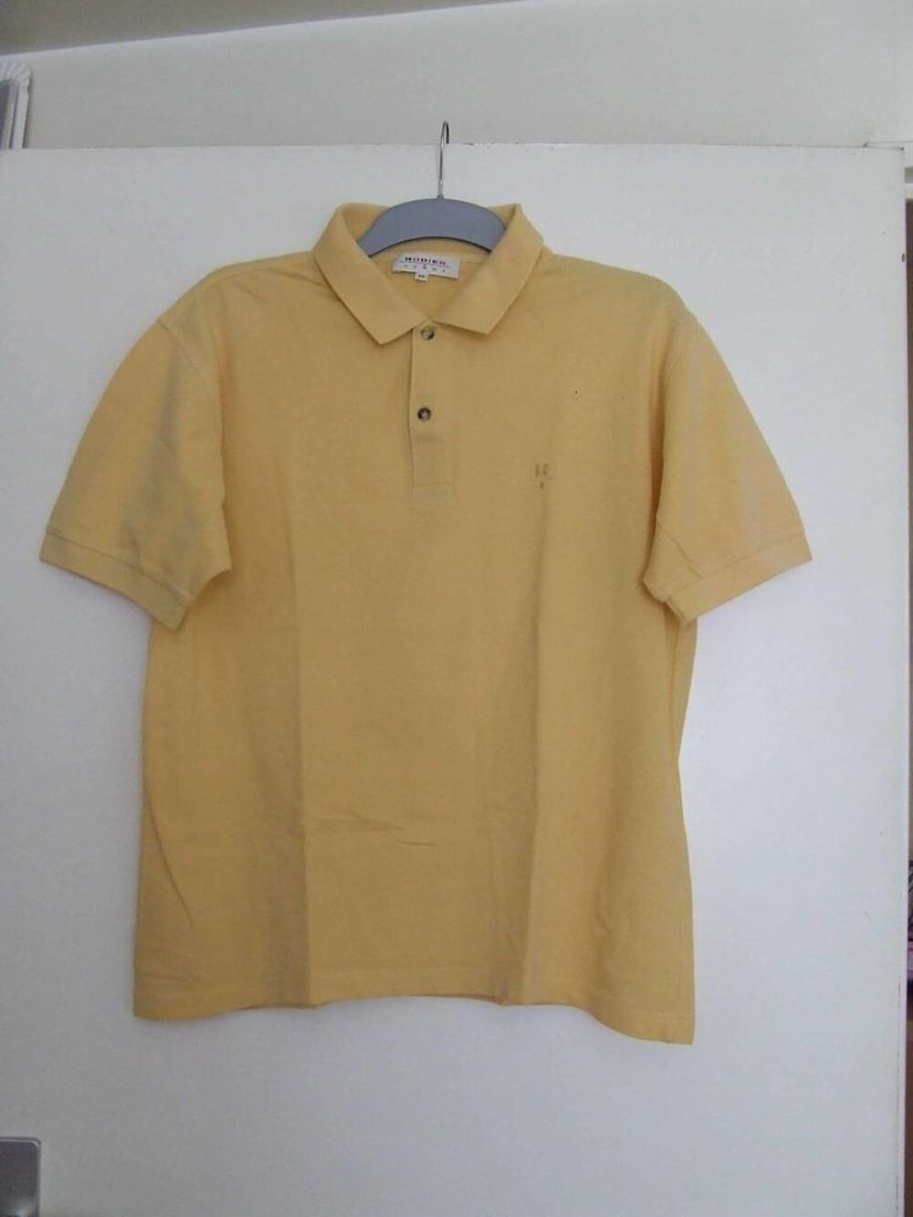 Polo manches courtes, RODIER, Jaune, Taille M, TBE Vtements