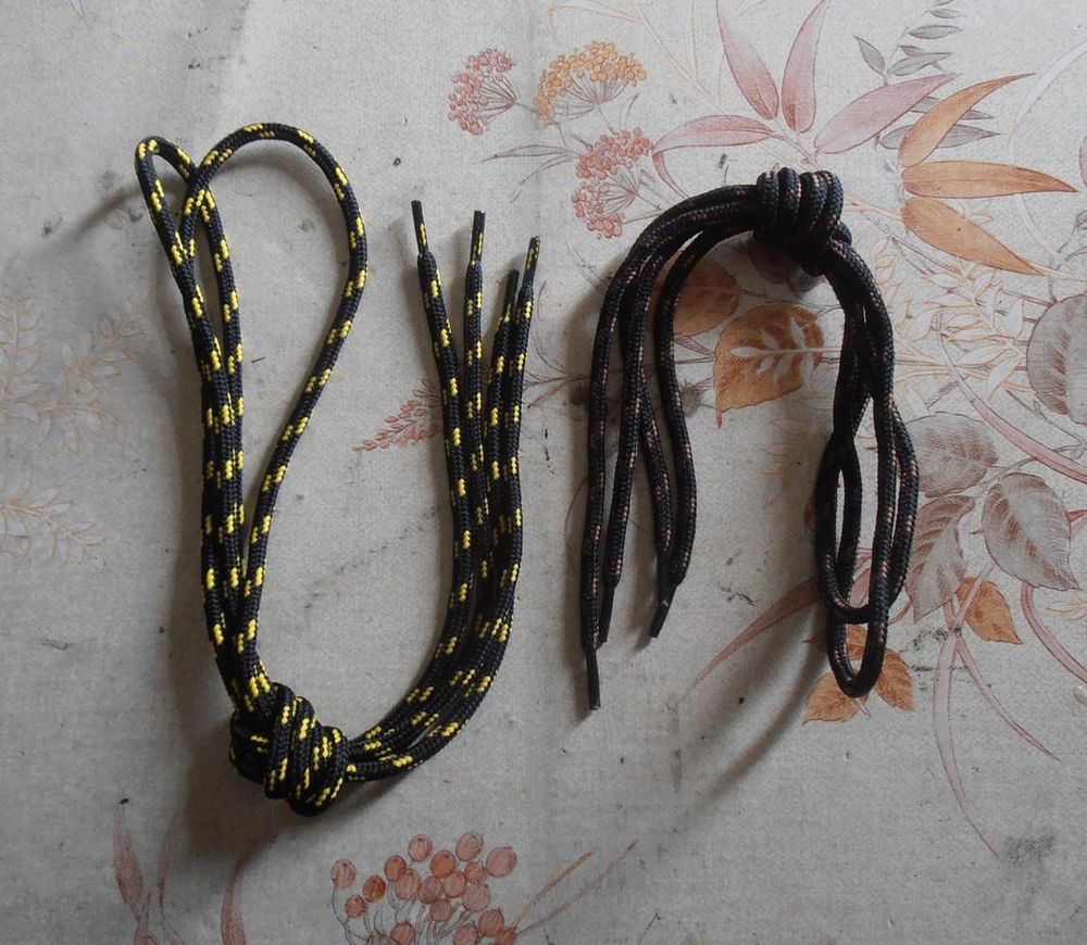 Lacets rond noir jaune 1m &amp; noir marron 85cm pour chaussure Chaussures