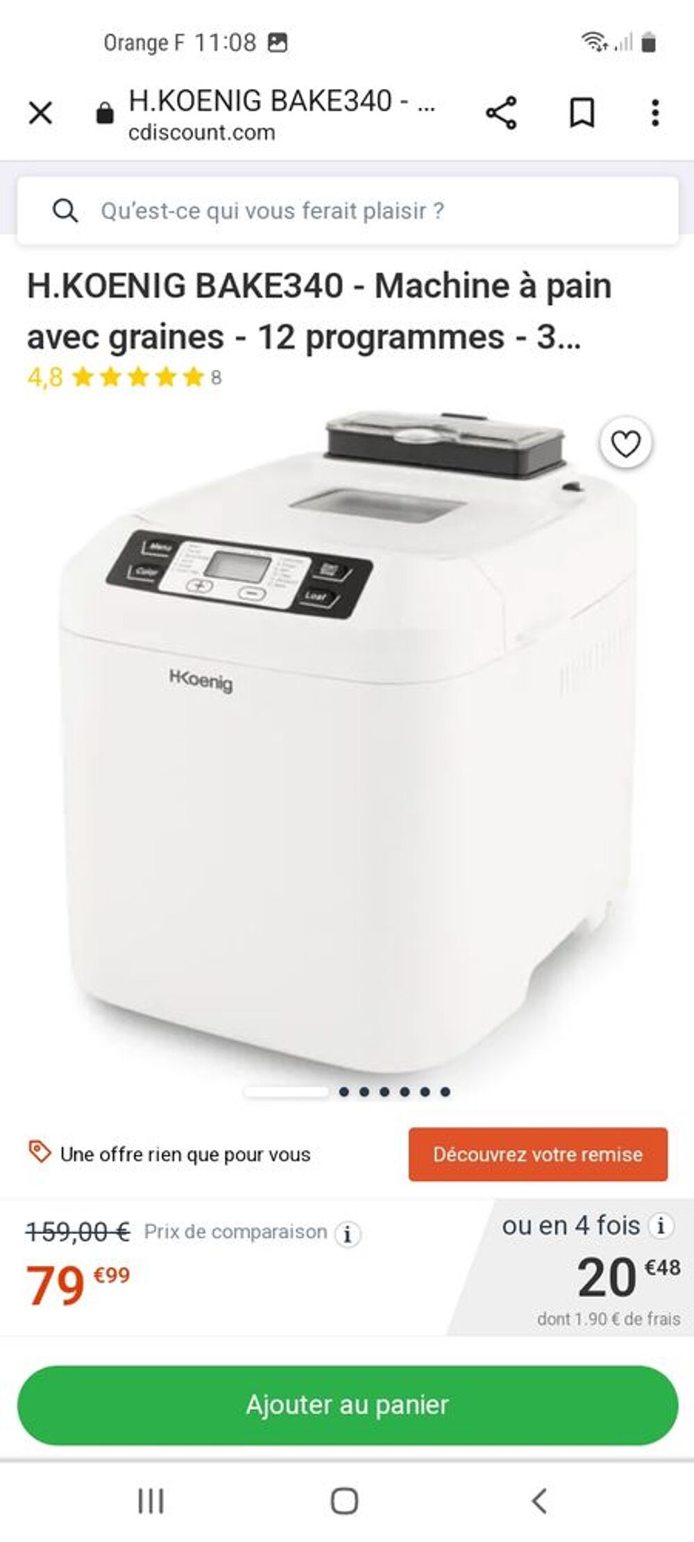 Machine &agrave; pain koenig bake 340 Electroménager