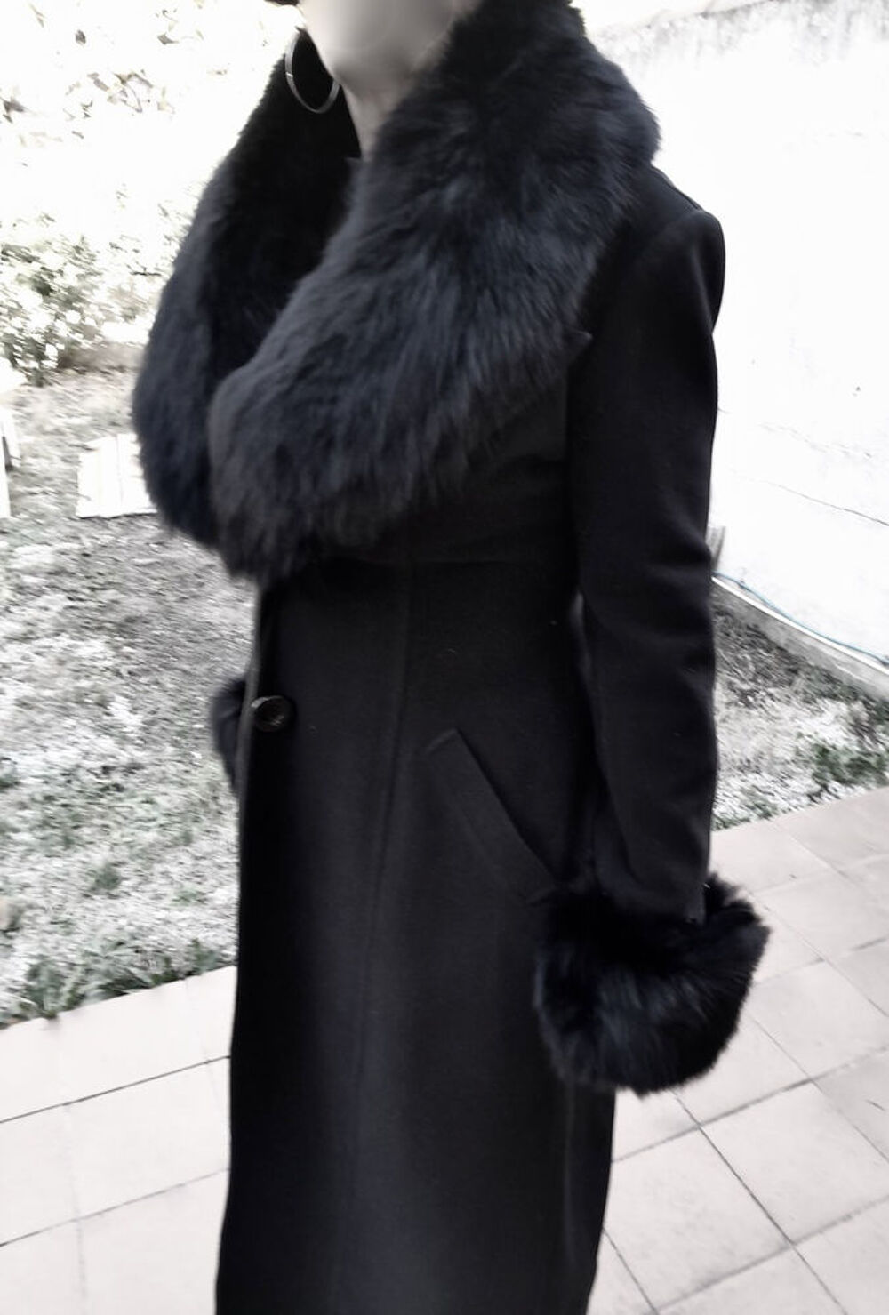 Manteau long noir &eacute;l&eacute;gant Vêtements