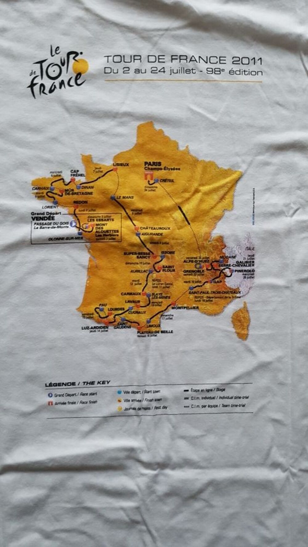 TEE - SHIRT LE TOUR DE FRANCE Vélos