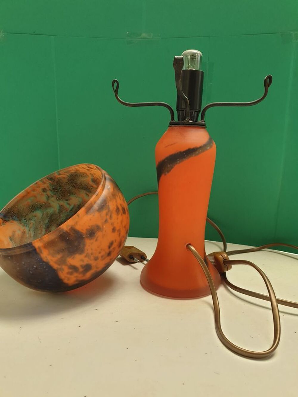 Lampe champignon p&acirc;te de verre style Gall&eacute; Décoration