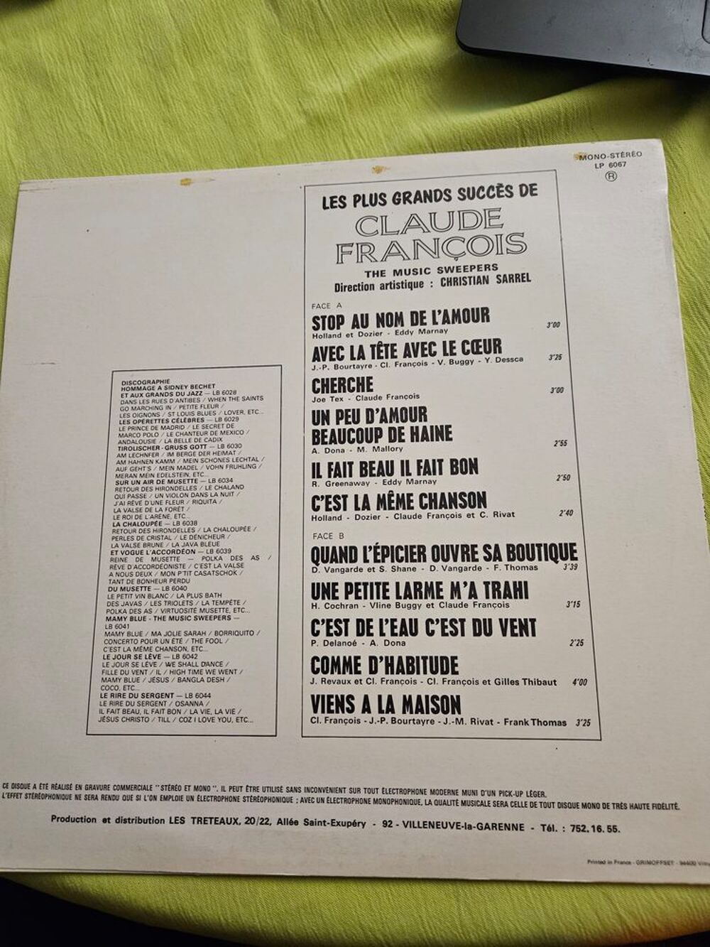 Claude fran&ccedil;ois vinyl 33t les plus grand succes
10 € CD et vinyles
