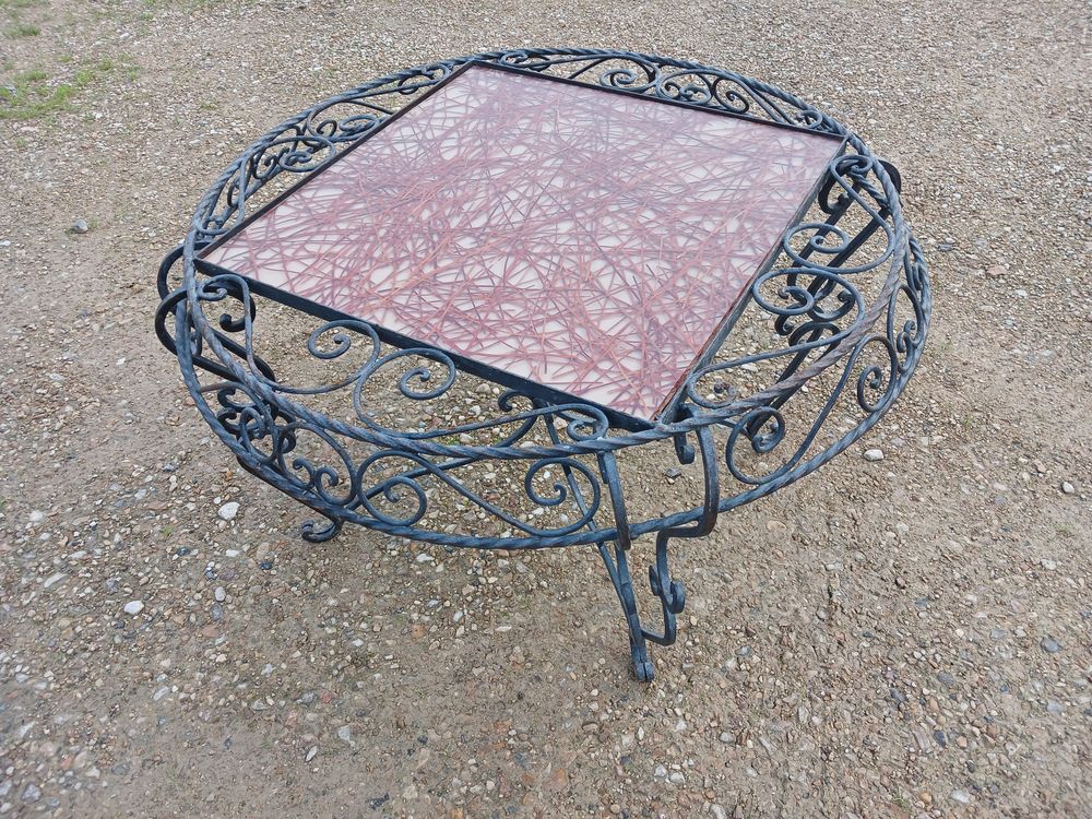 table ronde fer forg&eacute; Meubles