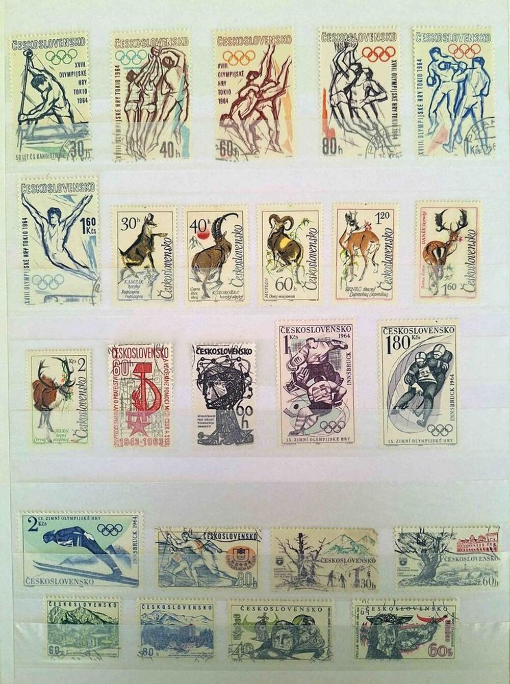 S&eacute;rie de timbres de collection de Tch&eacute;coslovaquie 