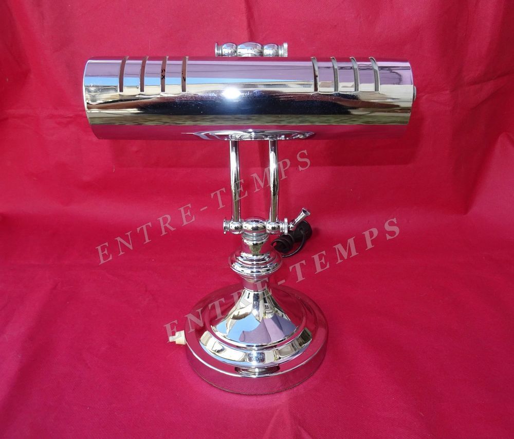 LAMPE DE BANQUIER NOTAIRE CHROM&Eacute;E #2 Décoration