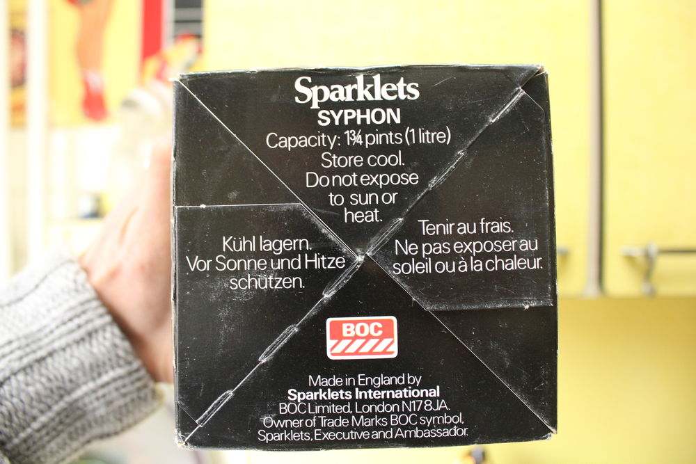 Siphon m&eacute;tal SPARKLETS vintage 70 neuf en boite Cuisine