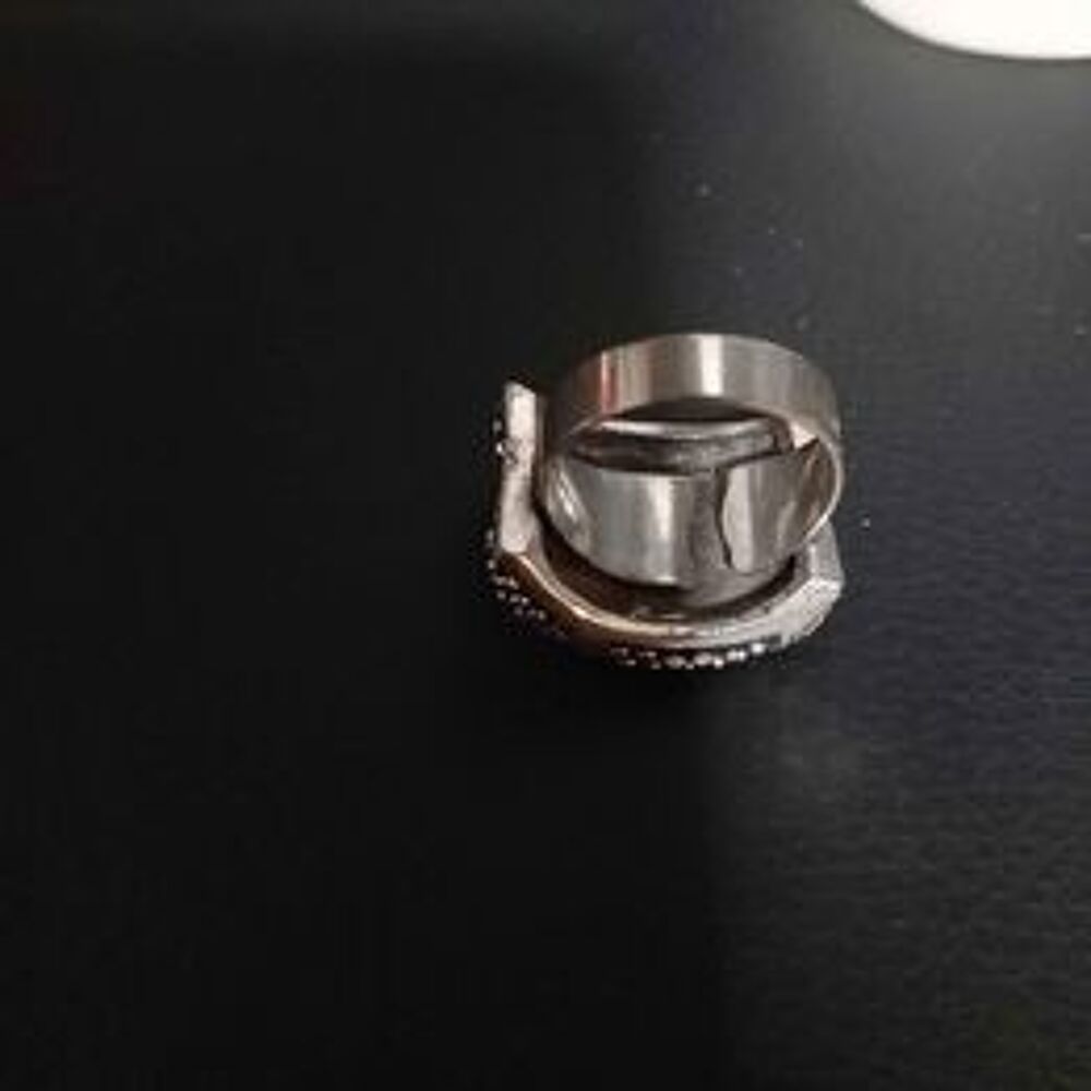 Bague fantaisie argent&eacute; r&eacute;glable Bijoux et montres