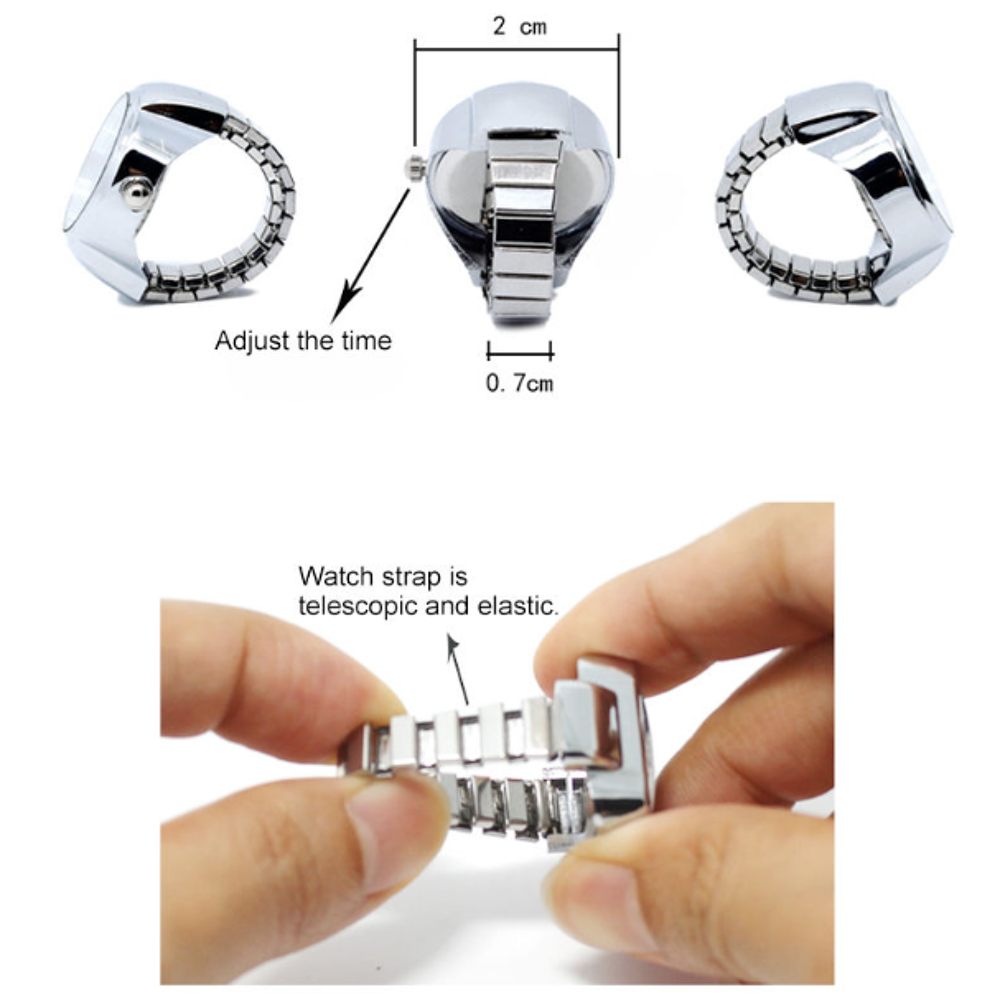 Montre-Bague extensible &agrave; quartz Bijoux et montres