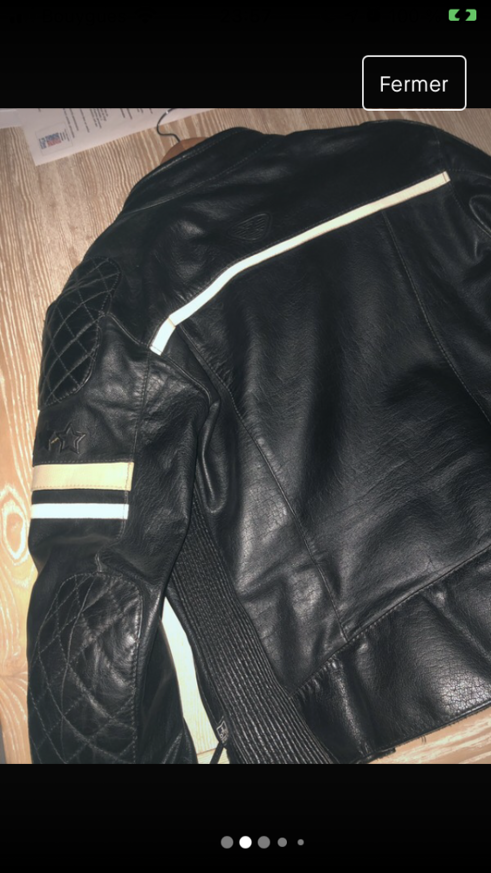 Blouson moto cuir IXON 
avec protections Vêtements