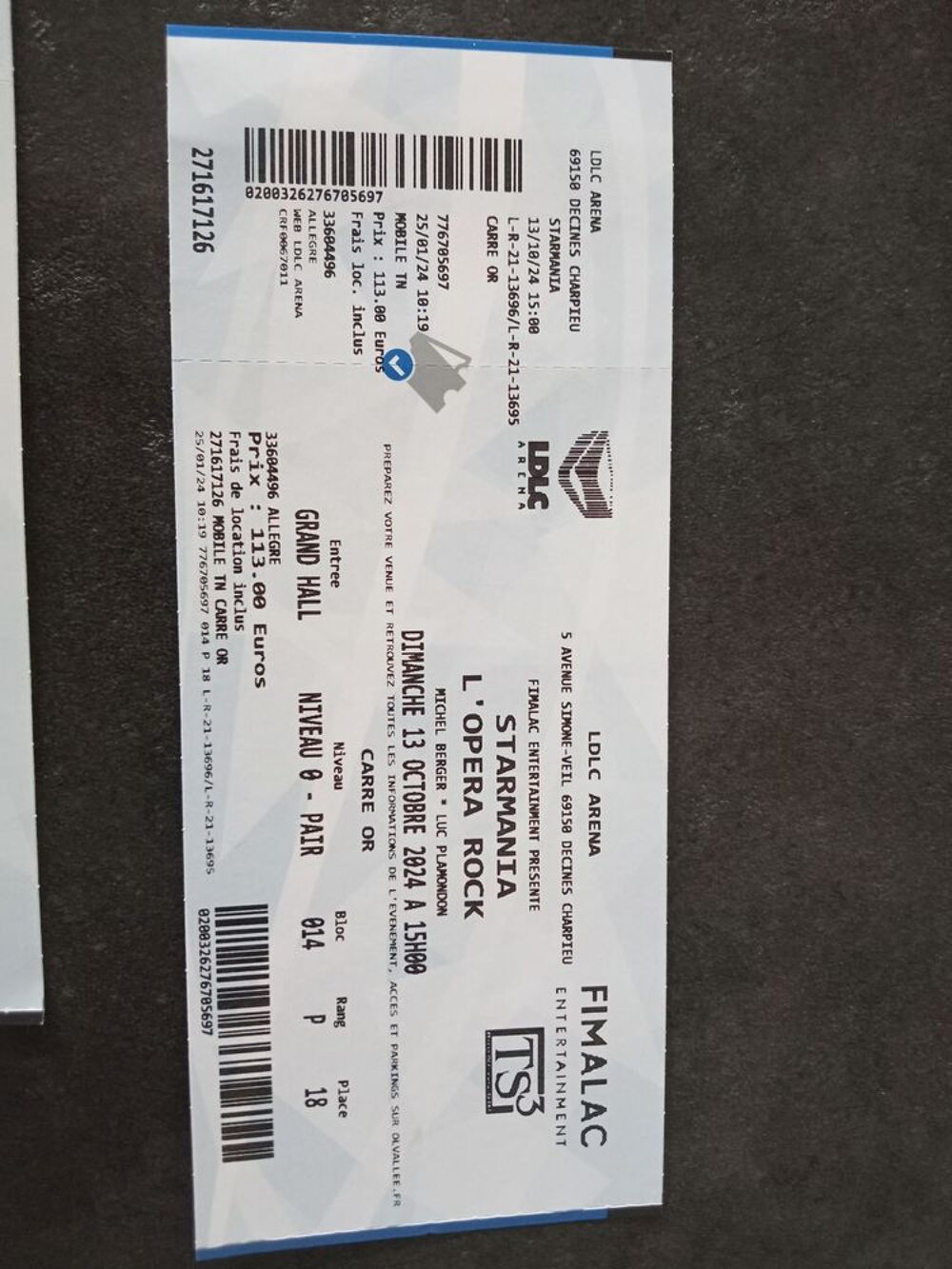 SPECTACLE STARMANIA OCTOBRE 2024 LYON Billetterie