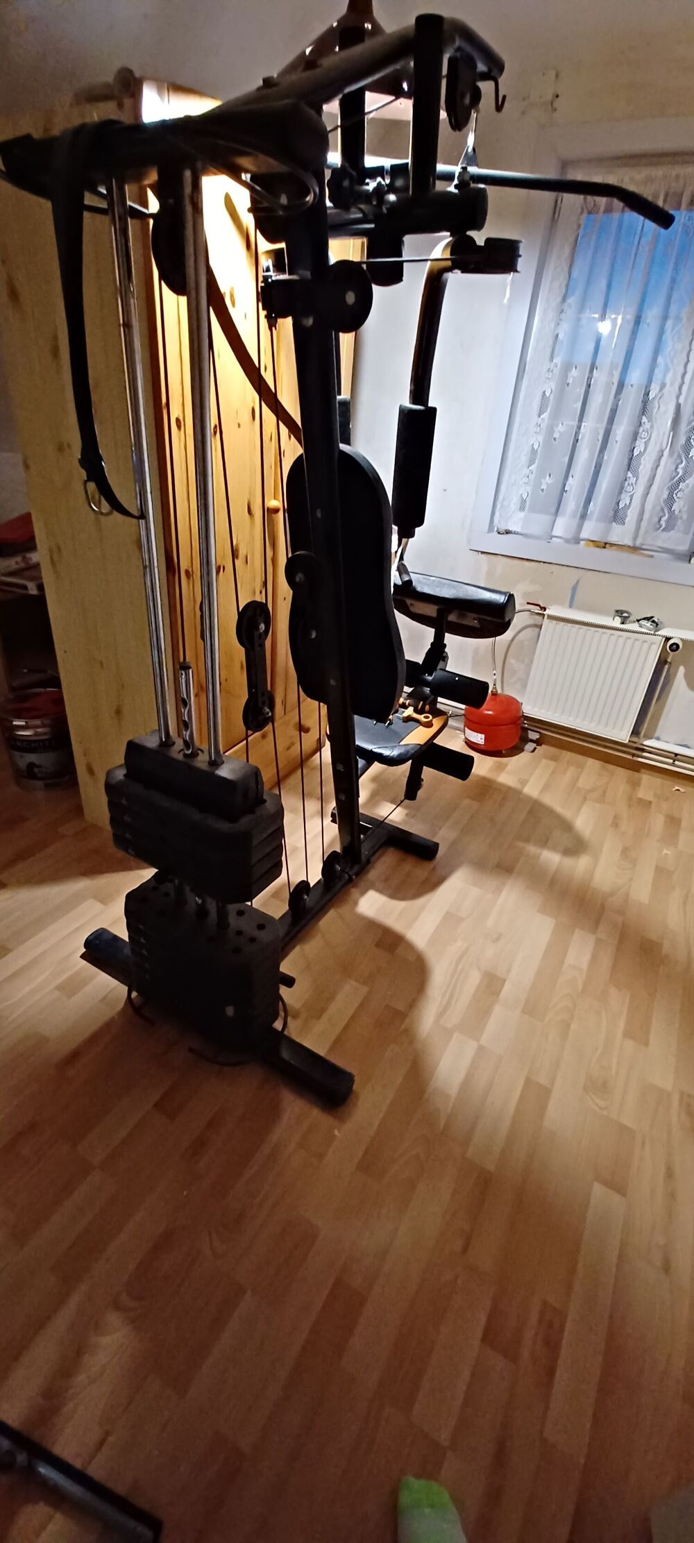 Appareil de Musculation Multifonction Noir et Orange Sports