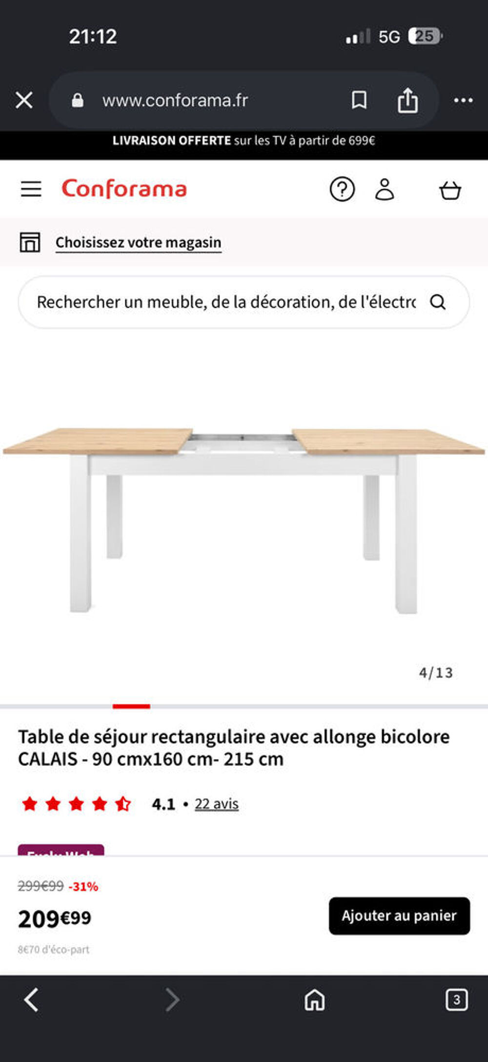 table conforama Meubles