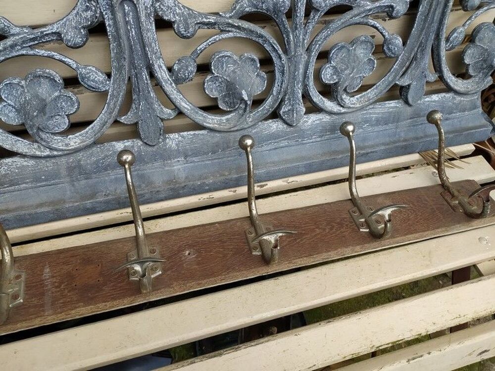 Grand Porte Manteau Bois 7 Pat&egrave;res M&eacute;tal 
Meubles
