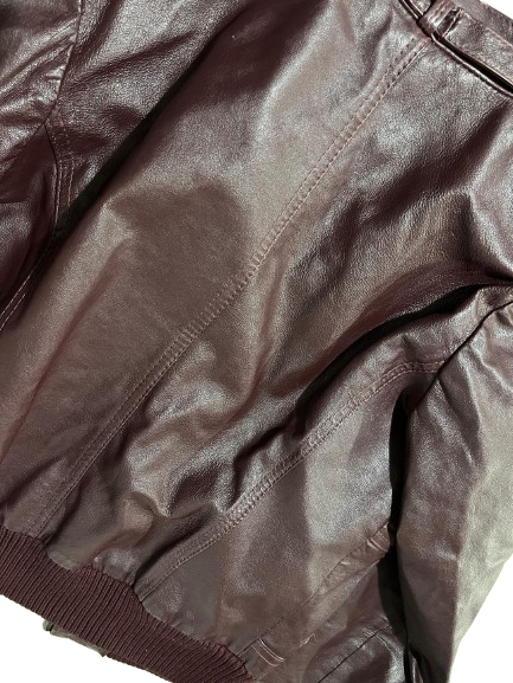 Veste en cuir rouge / bordeau authentique Vêtements