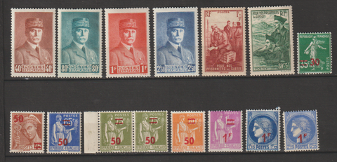 TIMBRES NEUFS** ANNEE 1941
16 Valros (34)