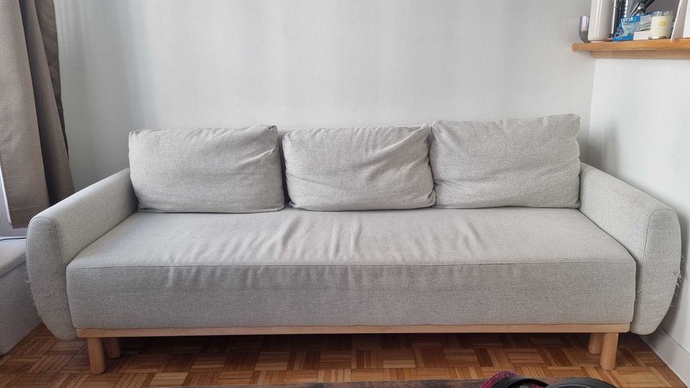 Canap&eacute; convertible IKEA GRUNNARP 3 places beige Meubles