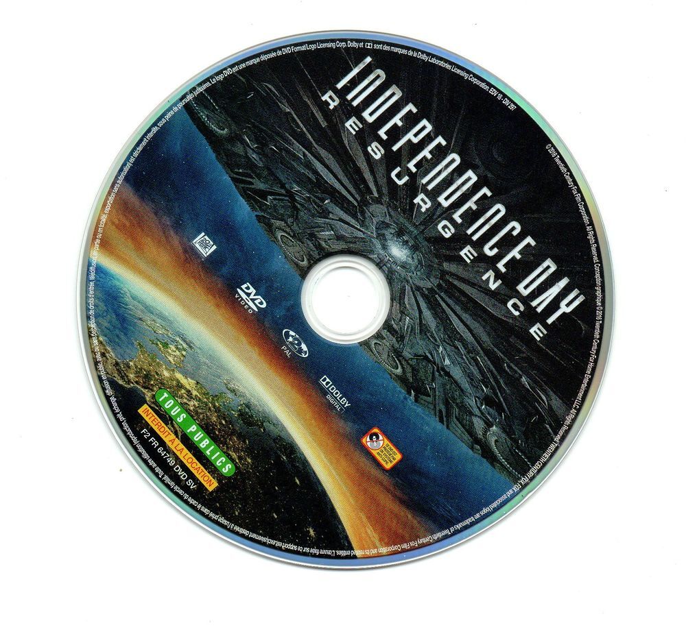 DVD Independence Day II: Resurgence DVD et blu-ray