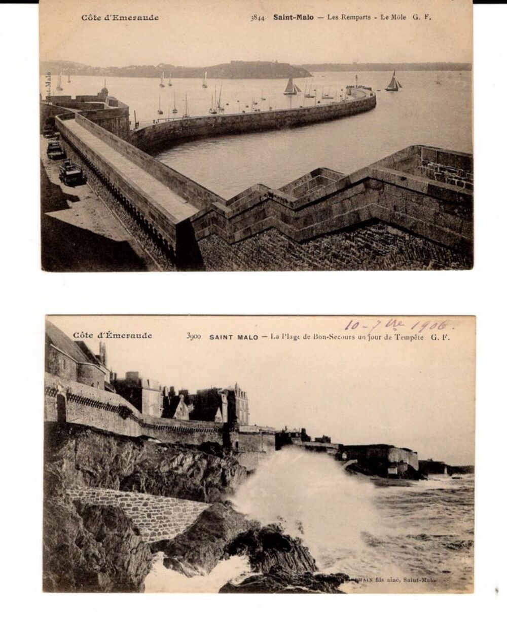 Saint Malo : lot de 5 cartes postales d&eacute;but 20e si&egrave;cle 