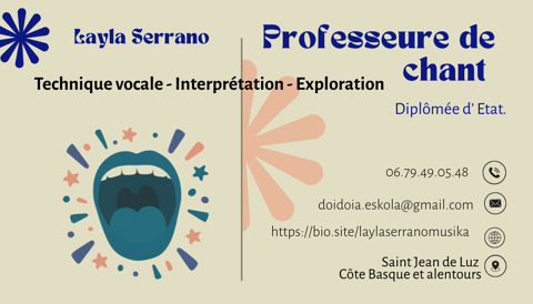 Cours de chant pour tous / tous niveaux. 
0 64500 Saint-jean-de-luz