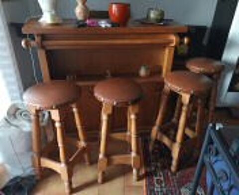 BAR PALISSANDRE ET QUATRE TABOURETS HAUT 350 Les Sablettes (83)