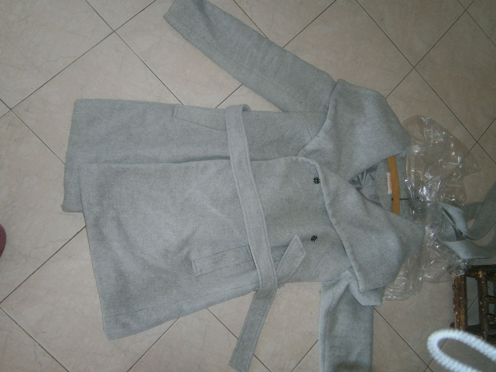 manteau gris avec ceinture taille 40 Vtements