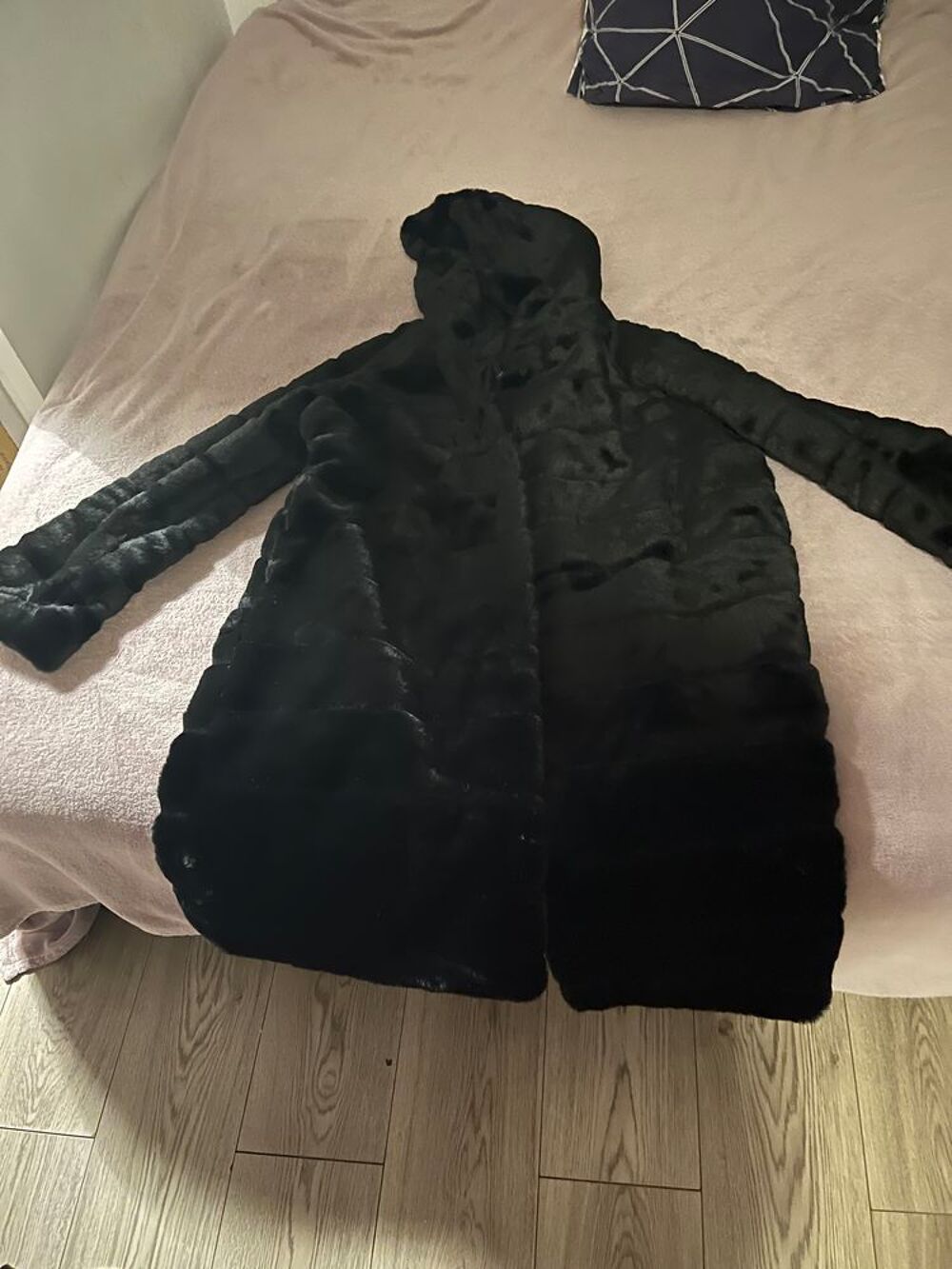 manteaux noir en fourure Vêtements