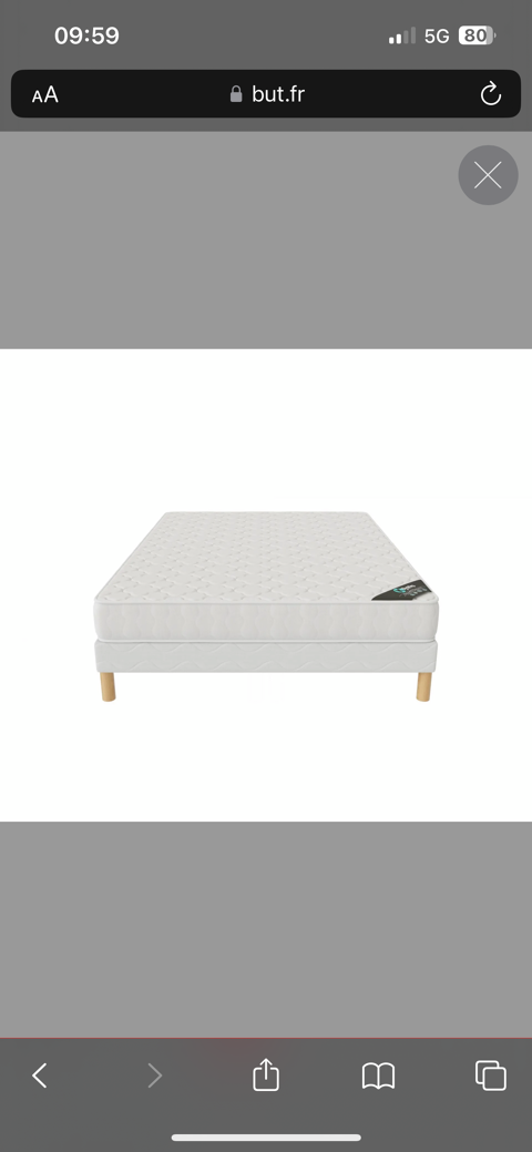 Lit matelas et sommier double d'occasion 140 175 Chartres (28)