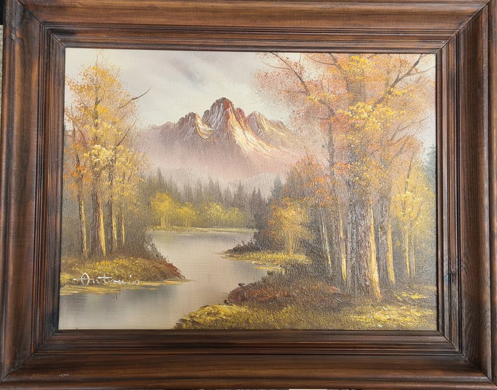 Tableau - peinture sur toile - For&ecirc;t et Montagnes Décoration