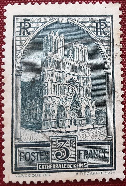 timbre REIMS  cath�drale oblit�r�
1 Pontoise (95)