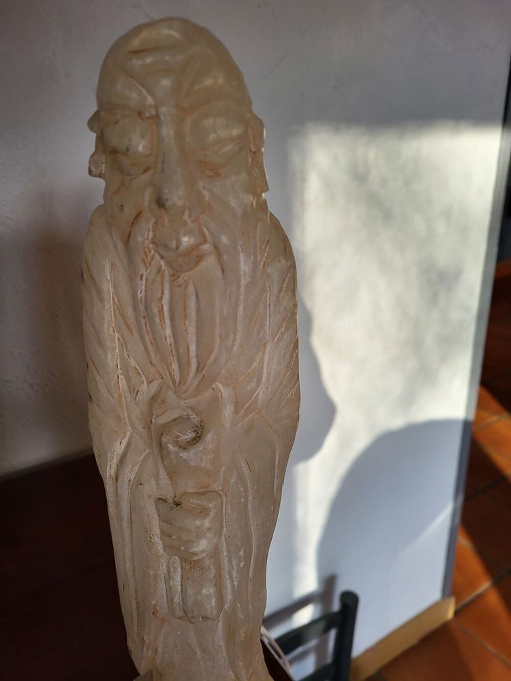 STATUE LAMPE CHINOISE VINTAGE ALBATRE Décoration