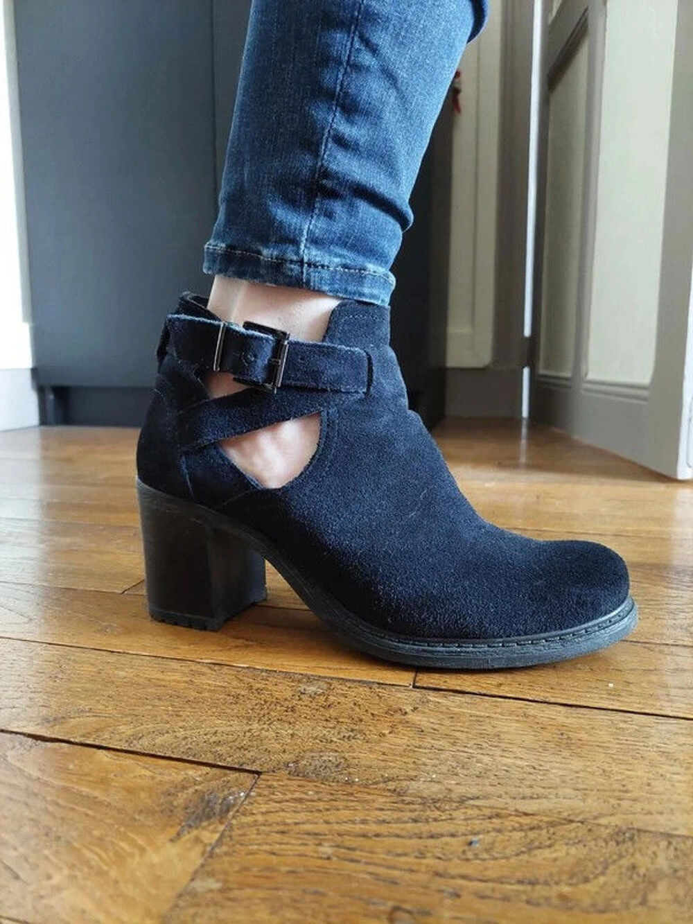 bottines nubuck bleu Chaussures