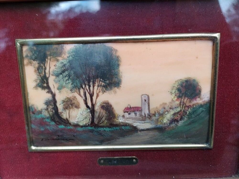 Peintures Miniatures Huile Style Barbizon Gino Tassinari 