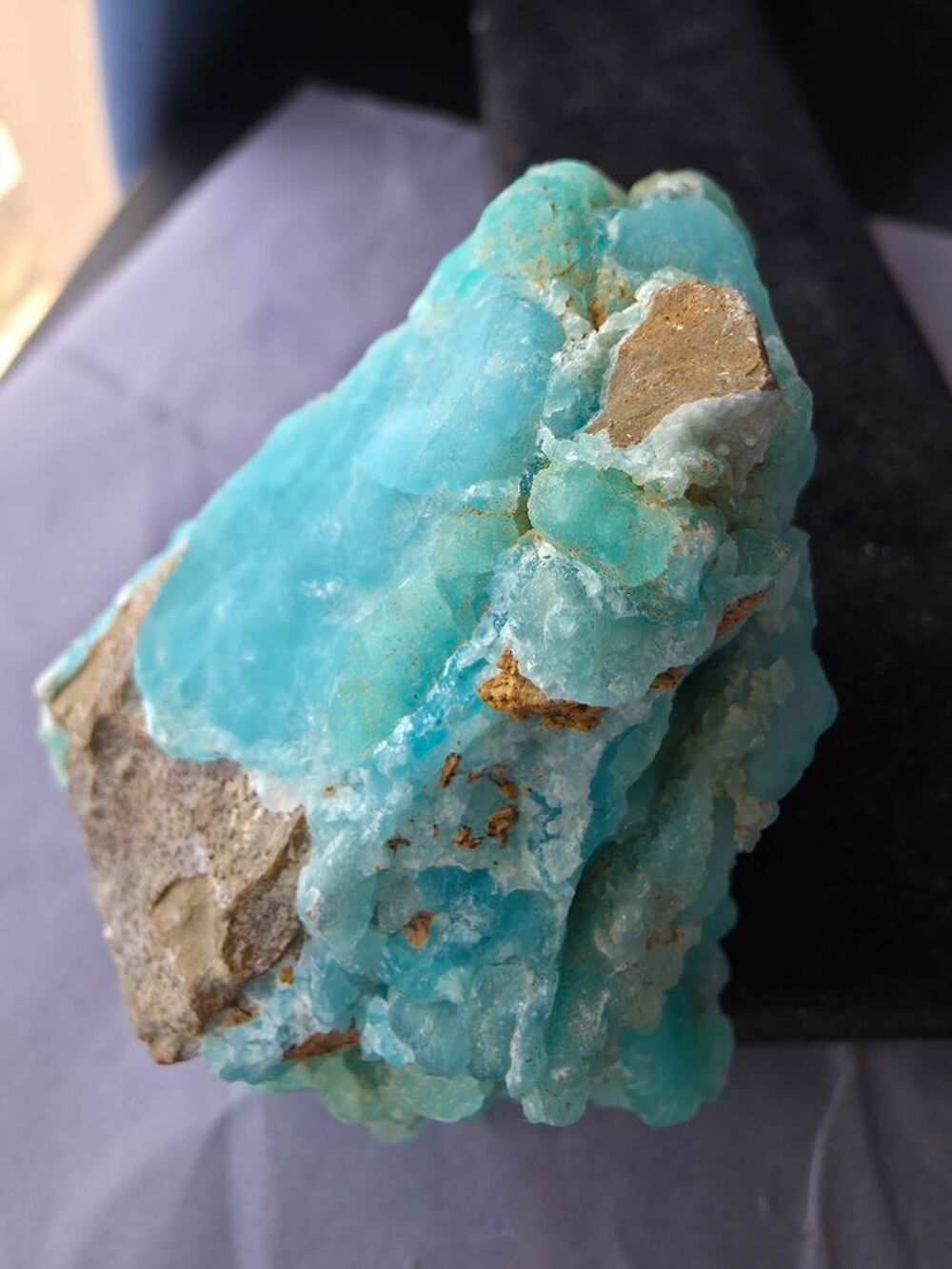 Pierre Naturelle H&eacute;mimorphite Turquoise du Congo-176g 
