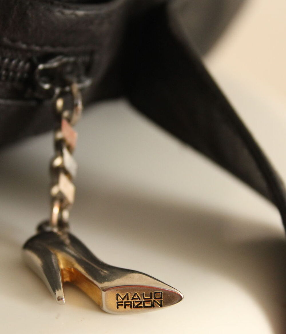 Sac cuir noir surpiqu&eacute; MAUD FRIZON Maroquinerie